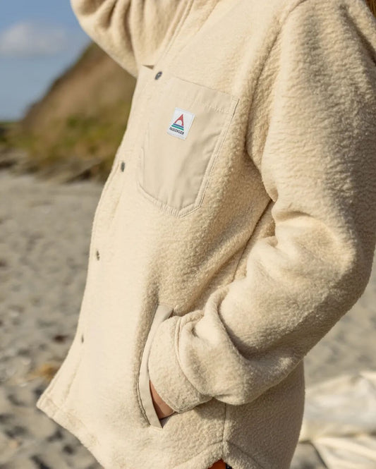Rappel Recycled Sherpa Oversized Shirt - Oatmeal