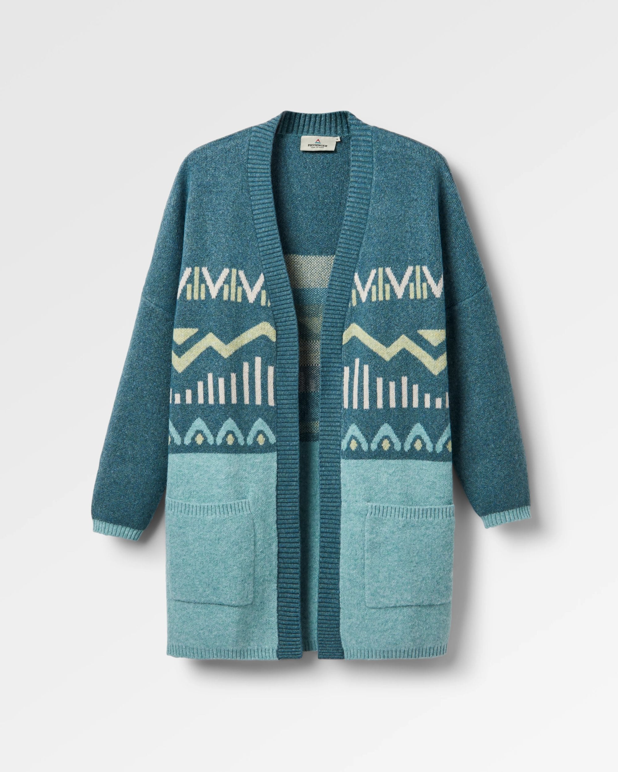 Nettle Recycled Knitted Cardigan - Arctic - Flatlay
