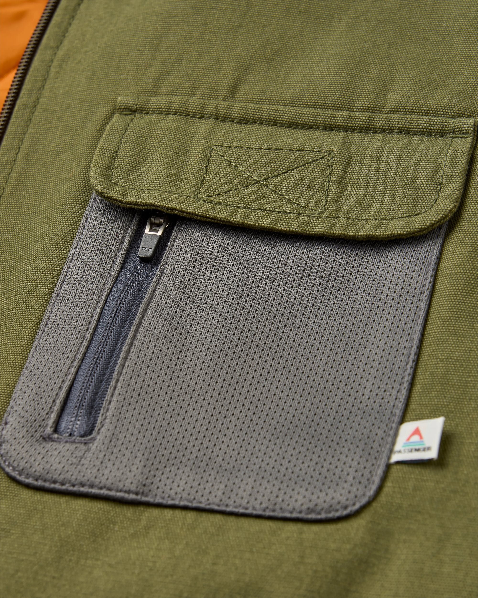 Explorers Organic Cotton Canvas Gilet - Khaki - Flatlay