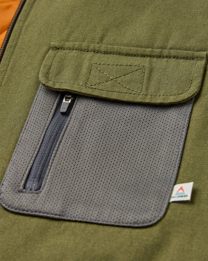 Explorers Organic Cotton Canvas Gilet - Khaki - Flatlay