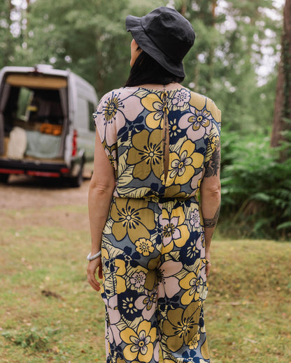 Thimbleberry Jumpsuit - Vintage Floral Sunlight - Lifestyle