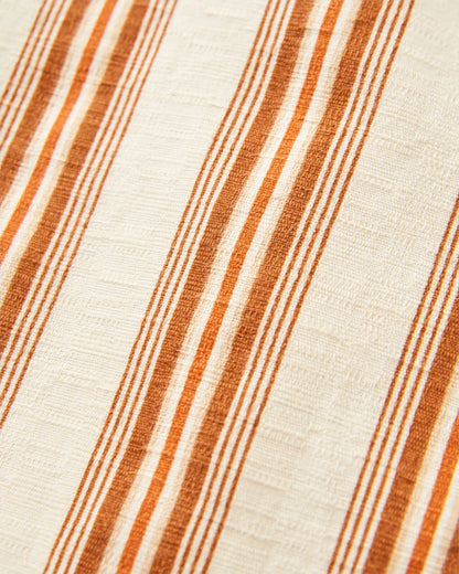 Cove Organic Textured Shirt - Sunset Orange Stripe - Flatlay