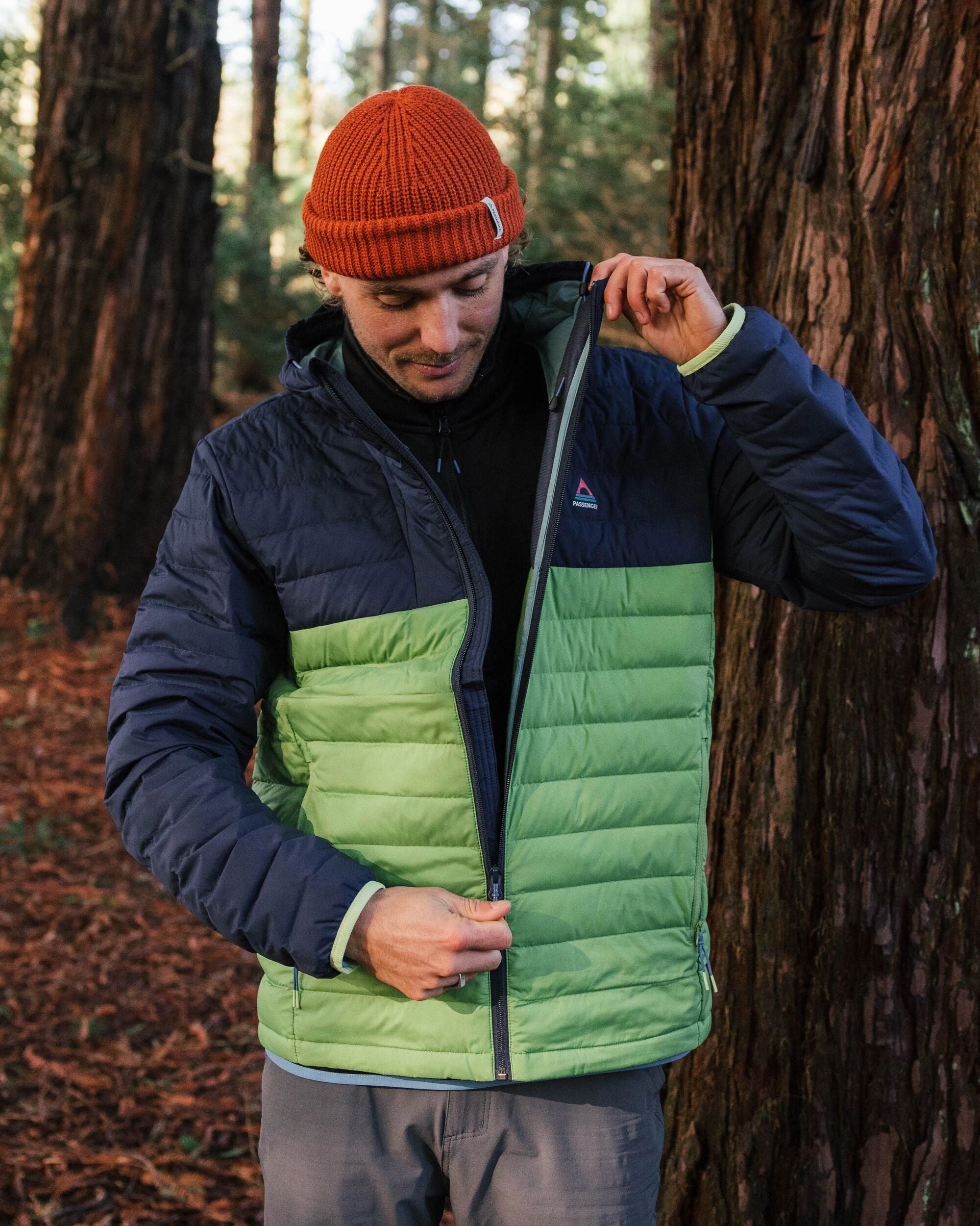 Ashland Down Recycled Jacket - Rich Navy/Pear Green - Lifestyle