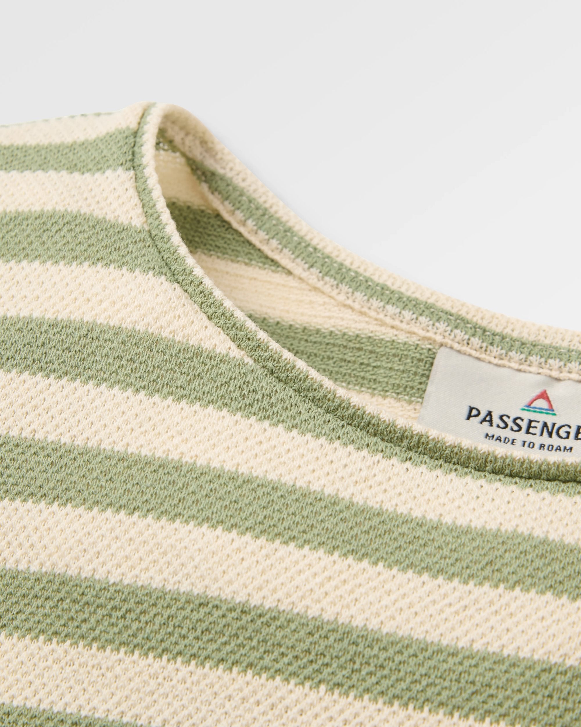 Panorama Striped LS T-Shirt - Stem Green - Flatlay