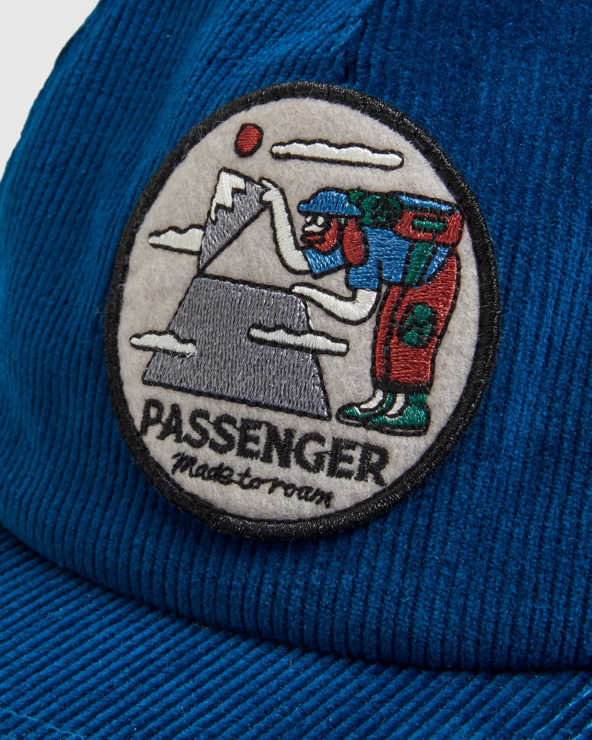 Sneaky Peak Recycled Cord 5 Panel Cap - Dark Denim - Flatlay