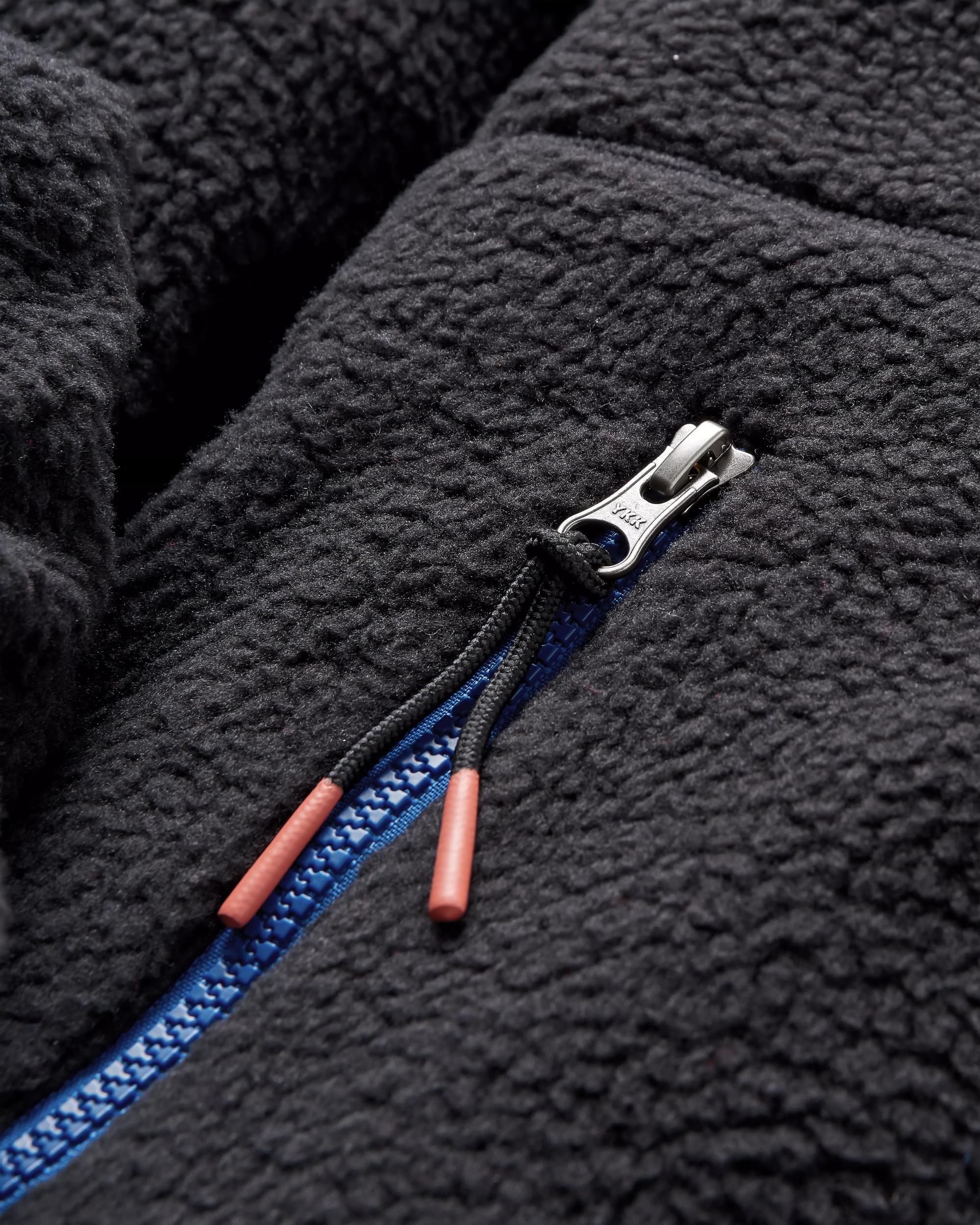 Maine 1/2 Zip Recycled Sherpa Fleece - Black - Flatlay