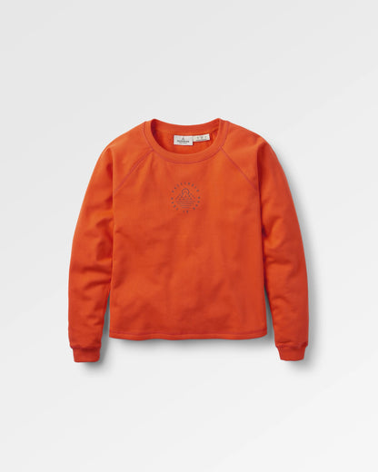 Remote Recycled Cotton Sweatshirt - Ember Orange - Flatlay