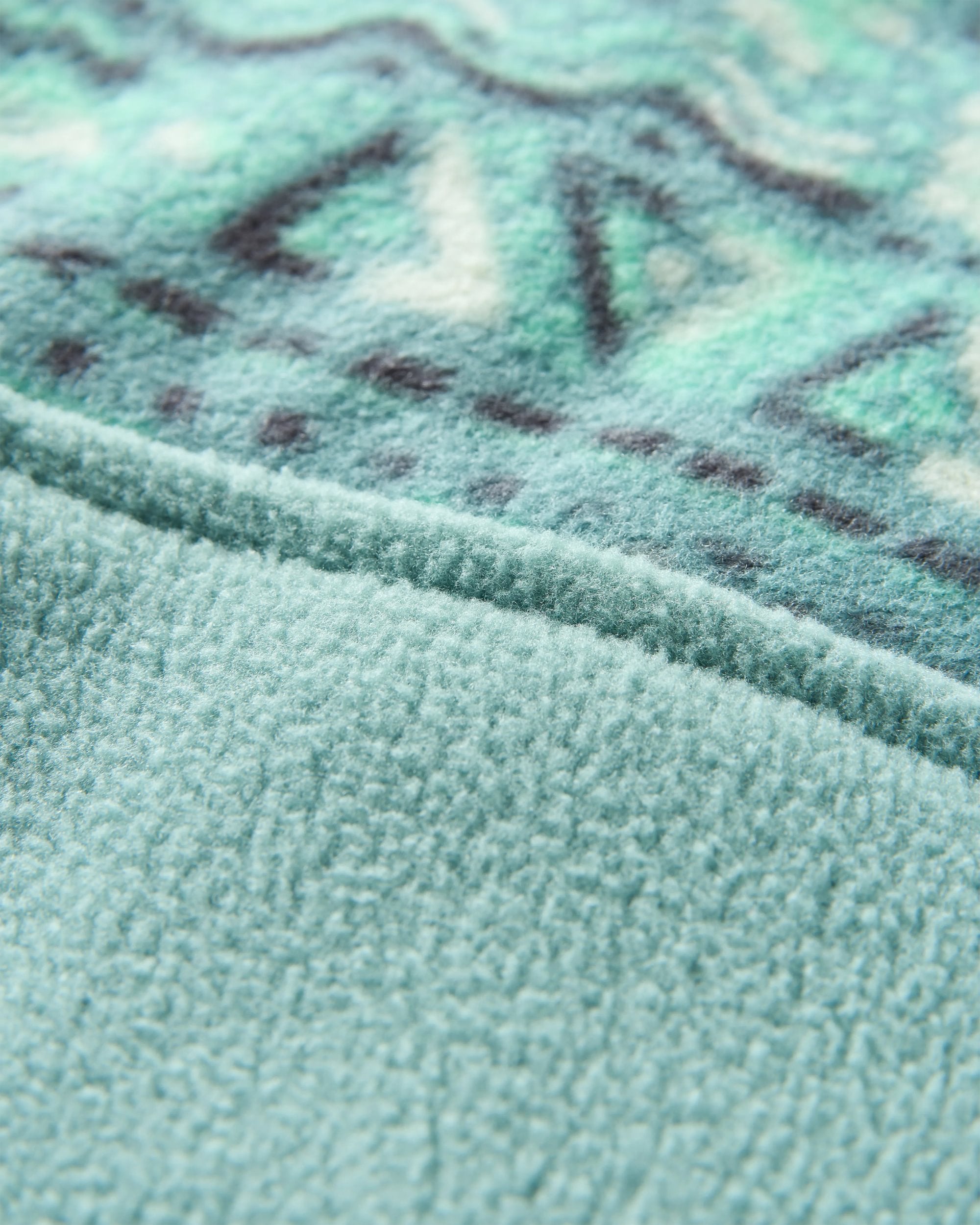 Set Off Recycled 1/4 Polar Fleece - Elemental Geo Arctic - Flatlay