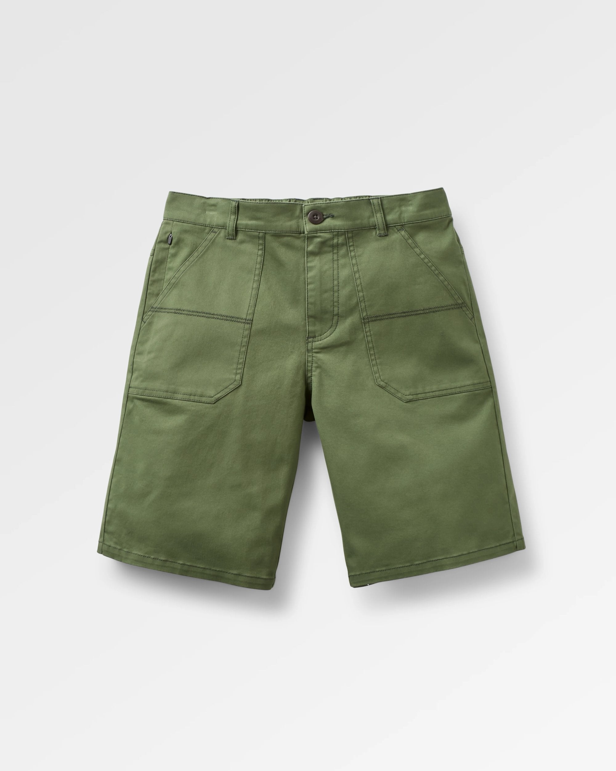 Lani Organic Twill Long Short - Wild Green - Flatlay