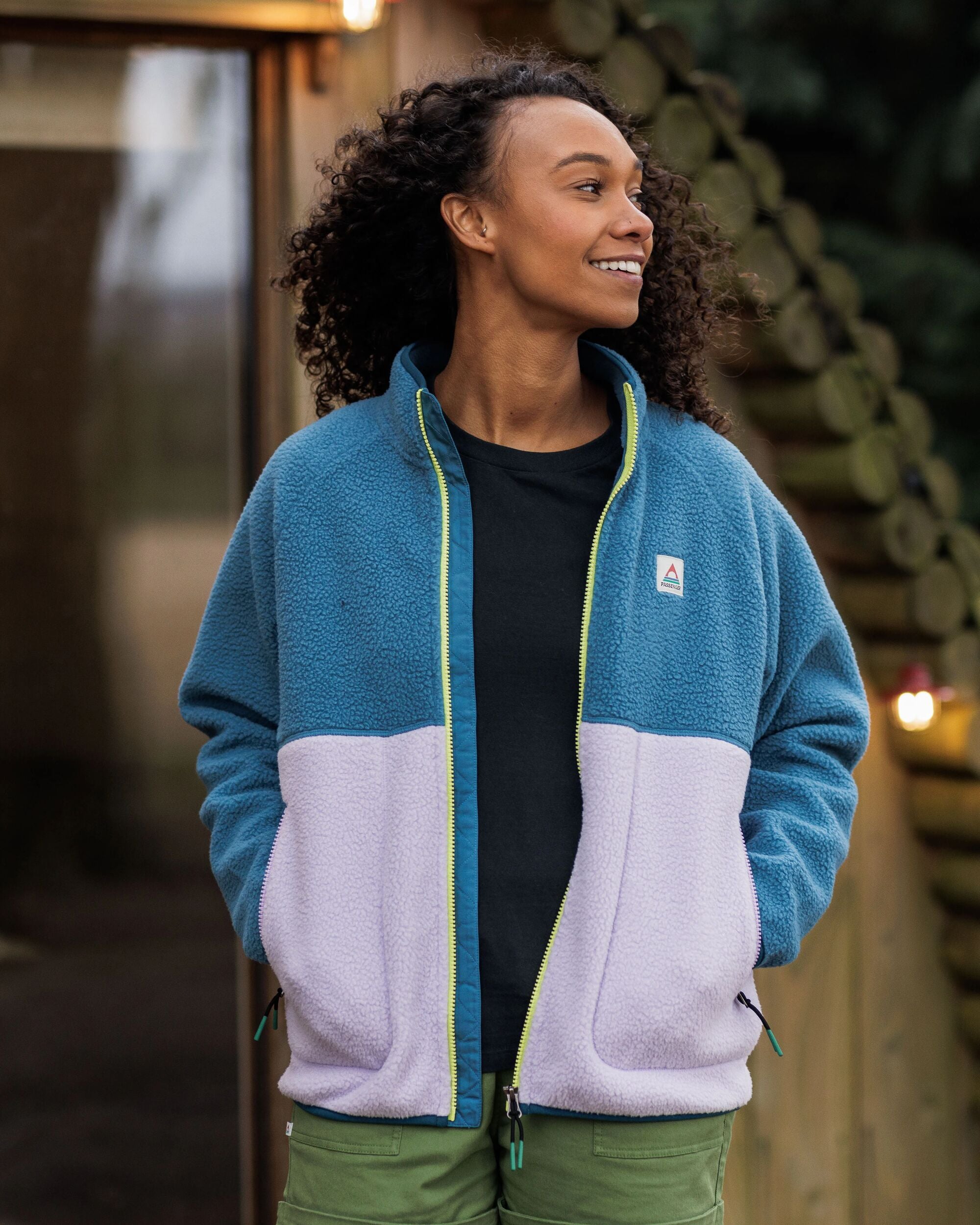 Fairbanks Full Zip Recycled Sherpa Fleece - Lilac Mist - Lifestyle