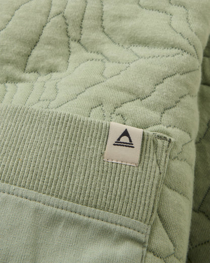 Seagrass Organic Cotton Quilted Cardigan - Pistachio - Flatlay