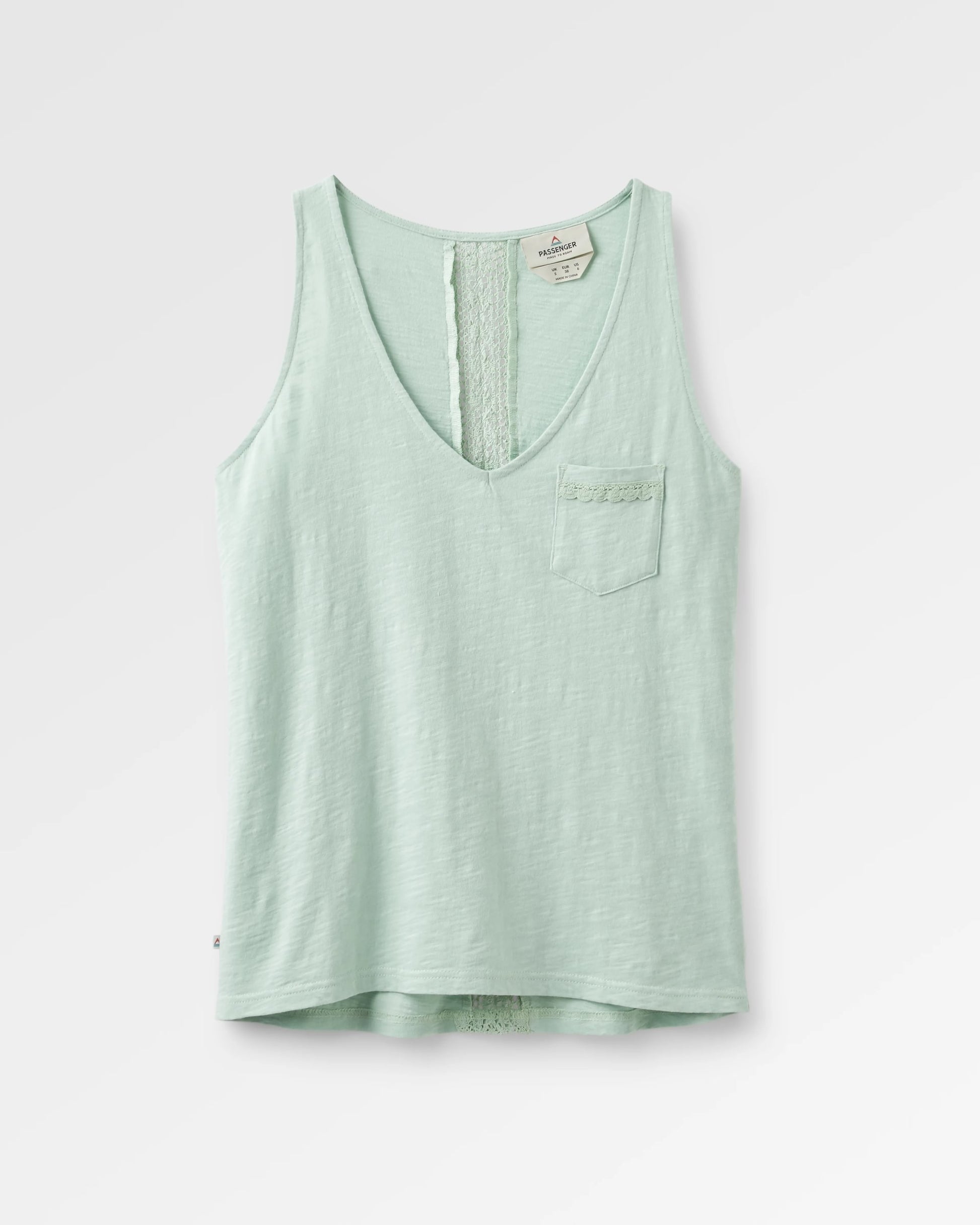 Rivergate Recycled Cotton Top - Spearmint - Flatlay
