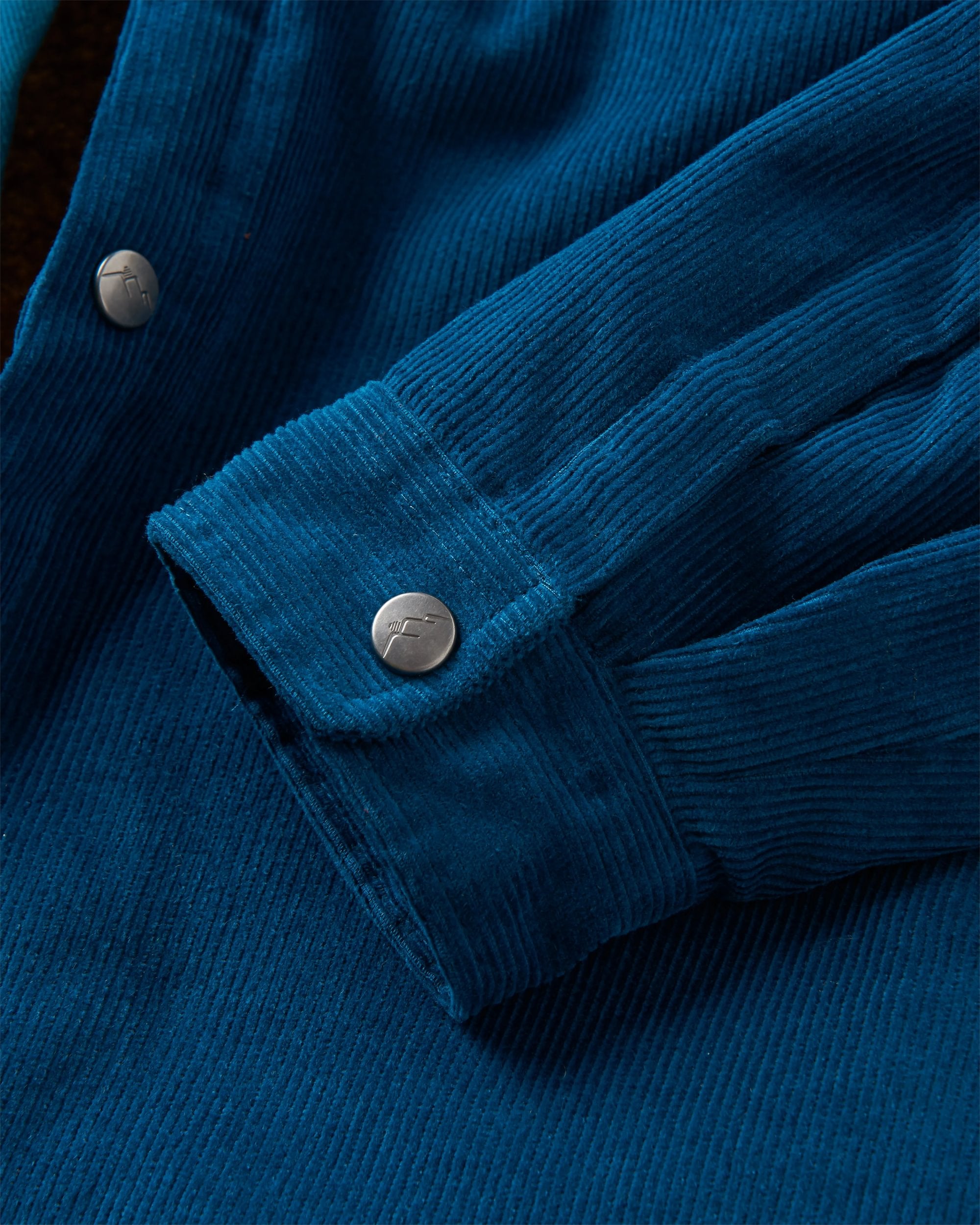 Kodiak Sherpa Lined Cord Overshirt - Tidal Blue - Flatlay