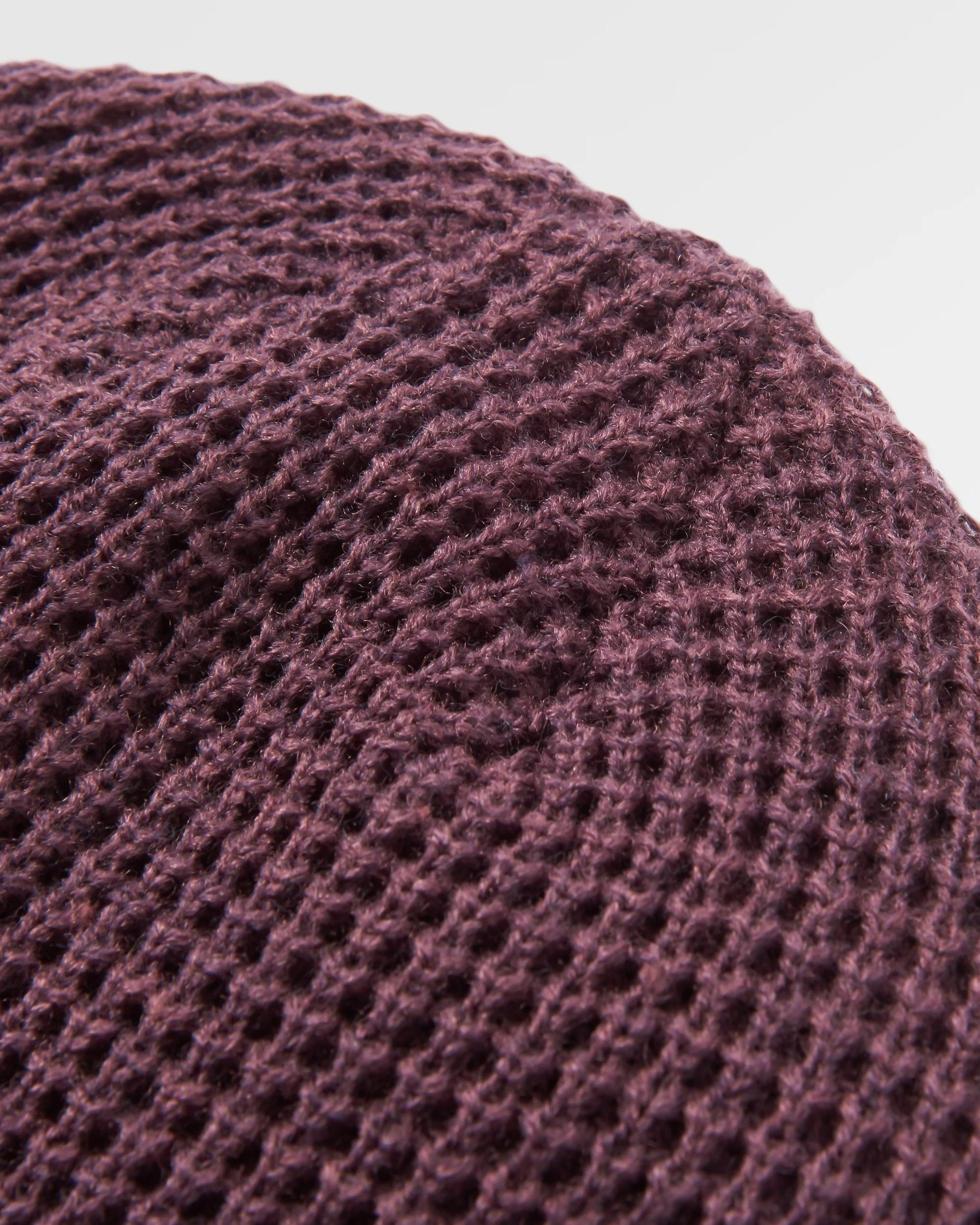 Moss Recycled Double Layer Waffle Beanie - Deep Plum - Flatlay