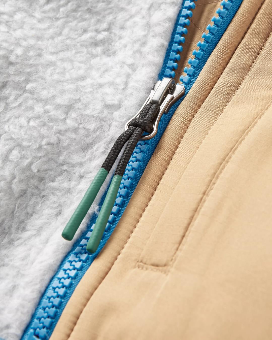 Home Recycled Sherpa Fleece - Atlantic Blue - Flatlay