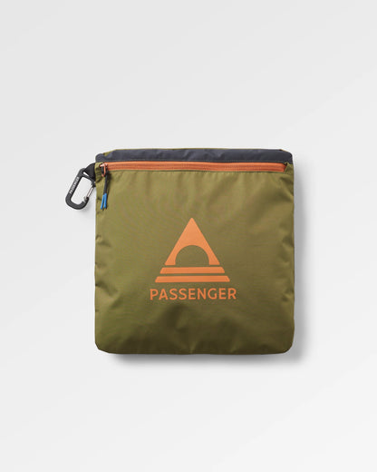 Trailscape Men's Recycled Waterproof Jacket - Black/Khaki - Flatlay