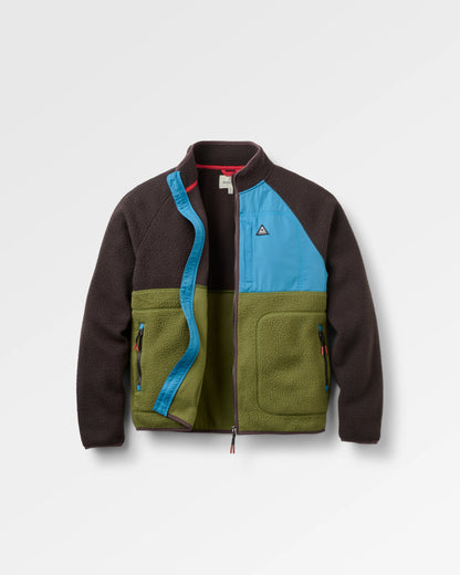 Offgrid Full Zip Sherpa Fleece - Espresso/Khaki - Flatlay