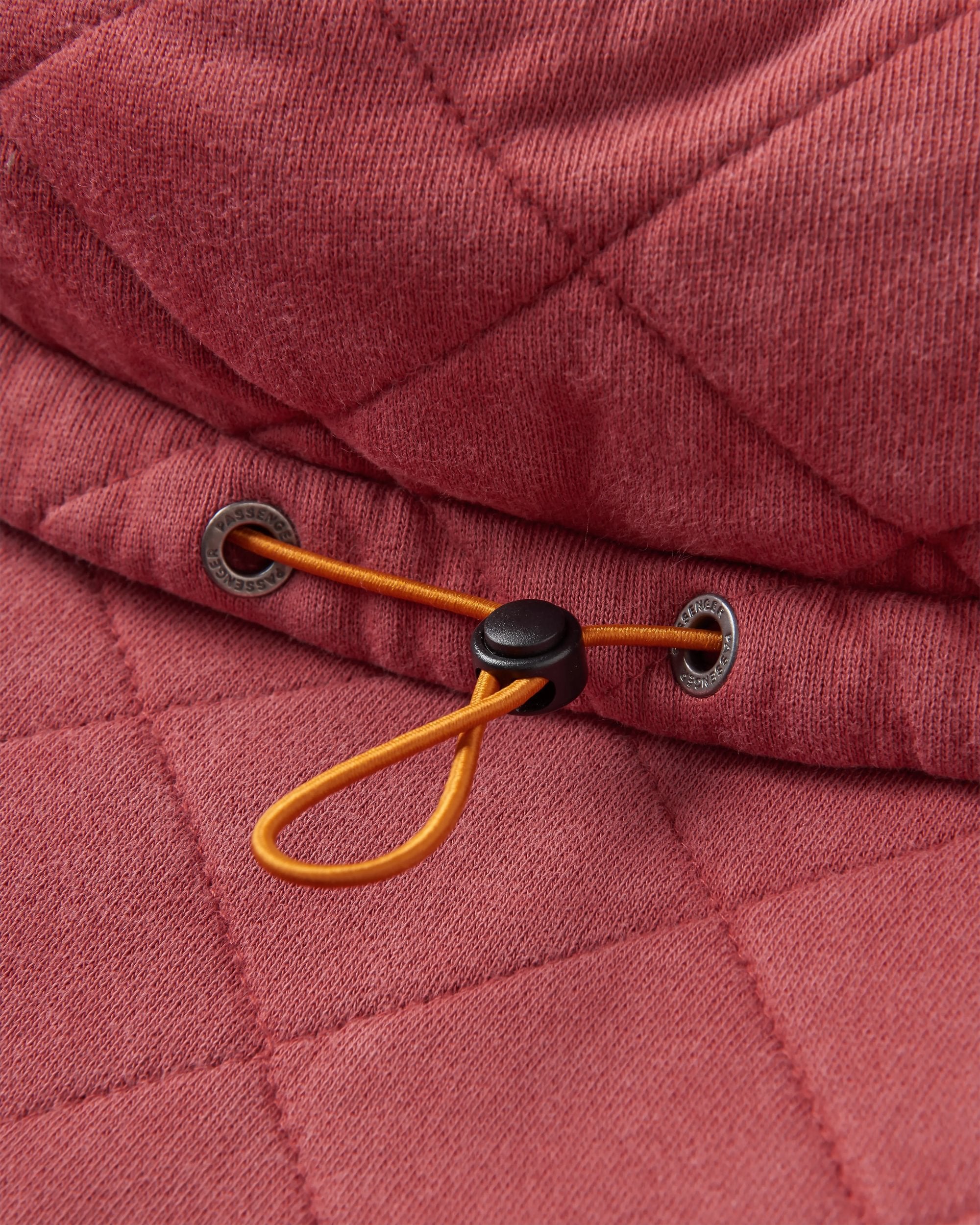 Clementine Recycled Quilted High Neck - Red Ochre - Flatlay