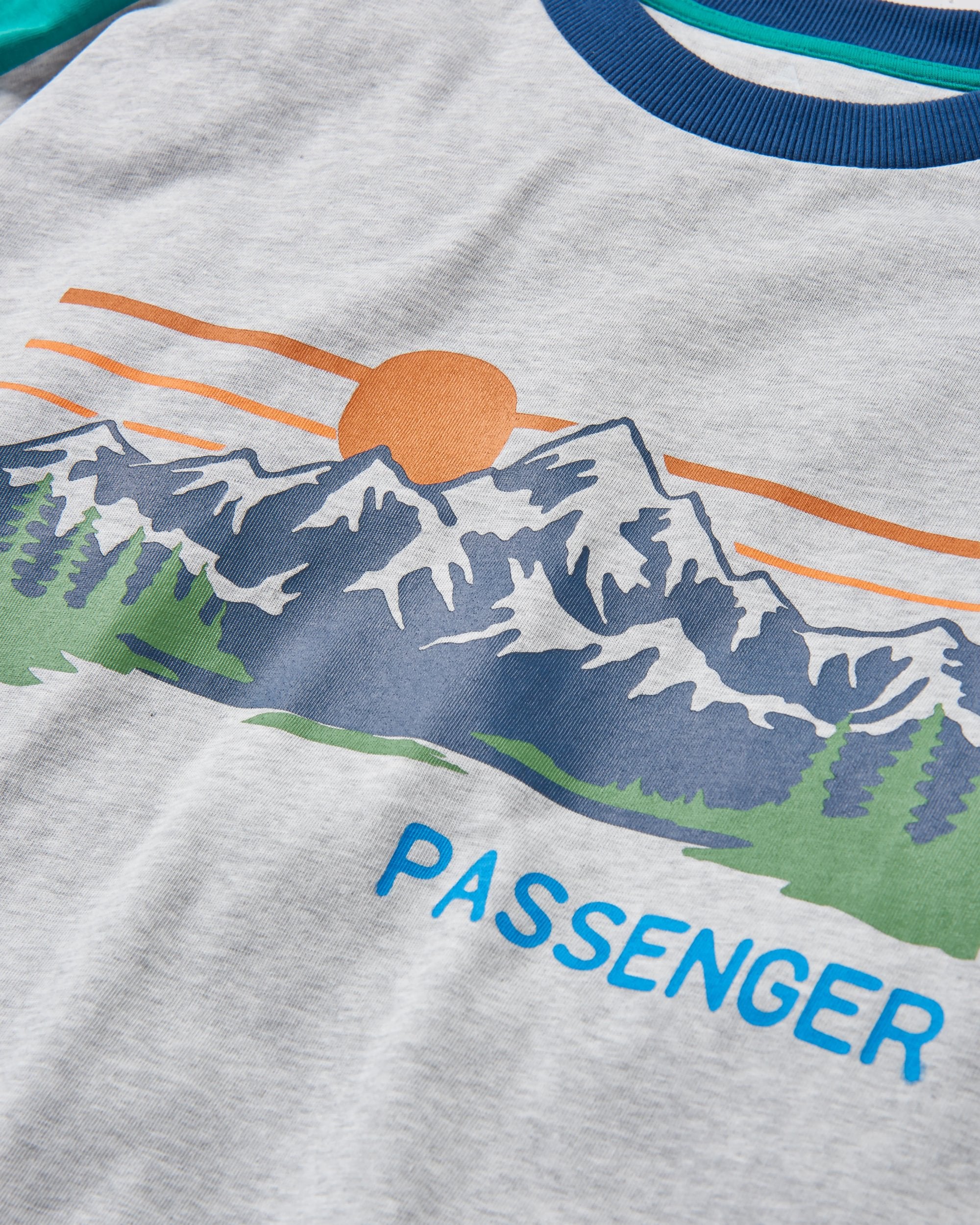 Hilltop Organic Cotton LS T-Shirt - Grey Marl - Flatlay