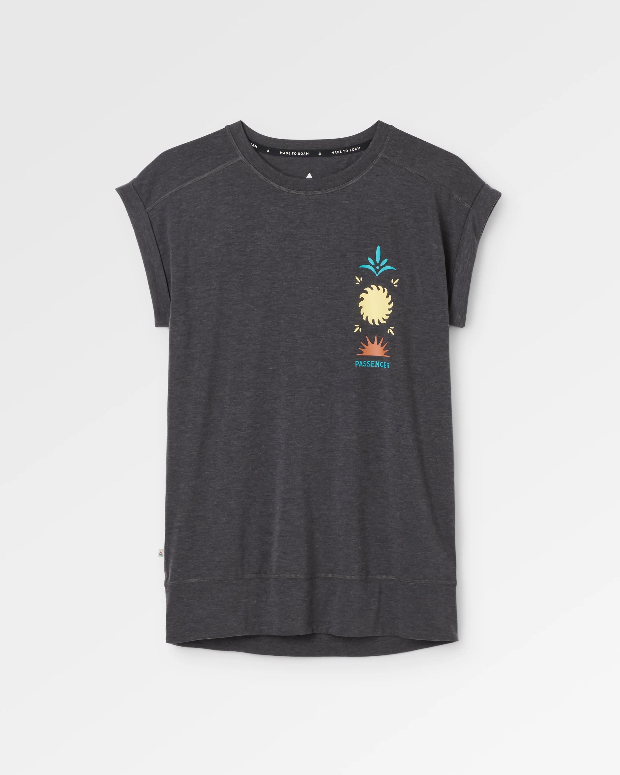 T-shirt actif Solscape pour femmes - noir délavé chiné