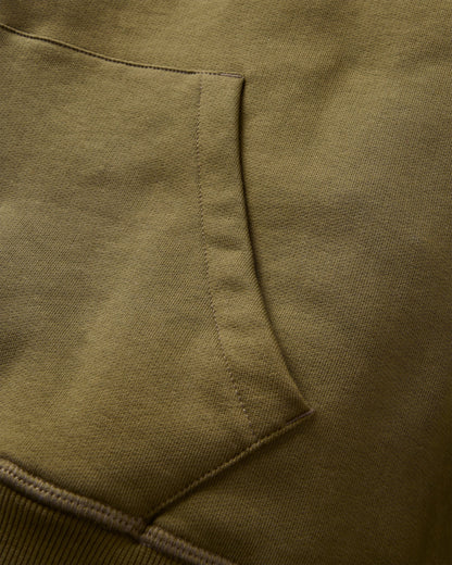 Odyssey Organic Cotton Hoodie - Dark Olive - Flatlay