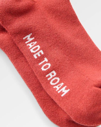 Two Step Crew Socks - Dark Rust - Flatlay