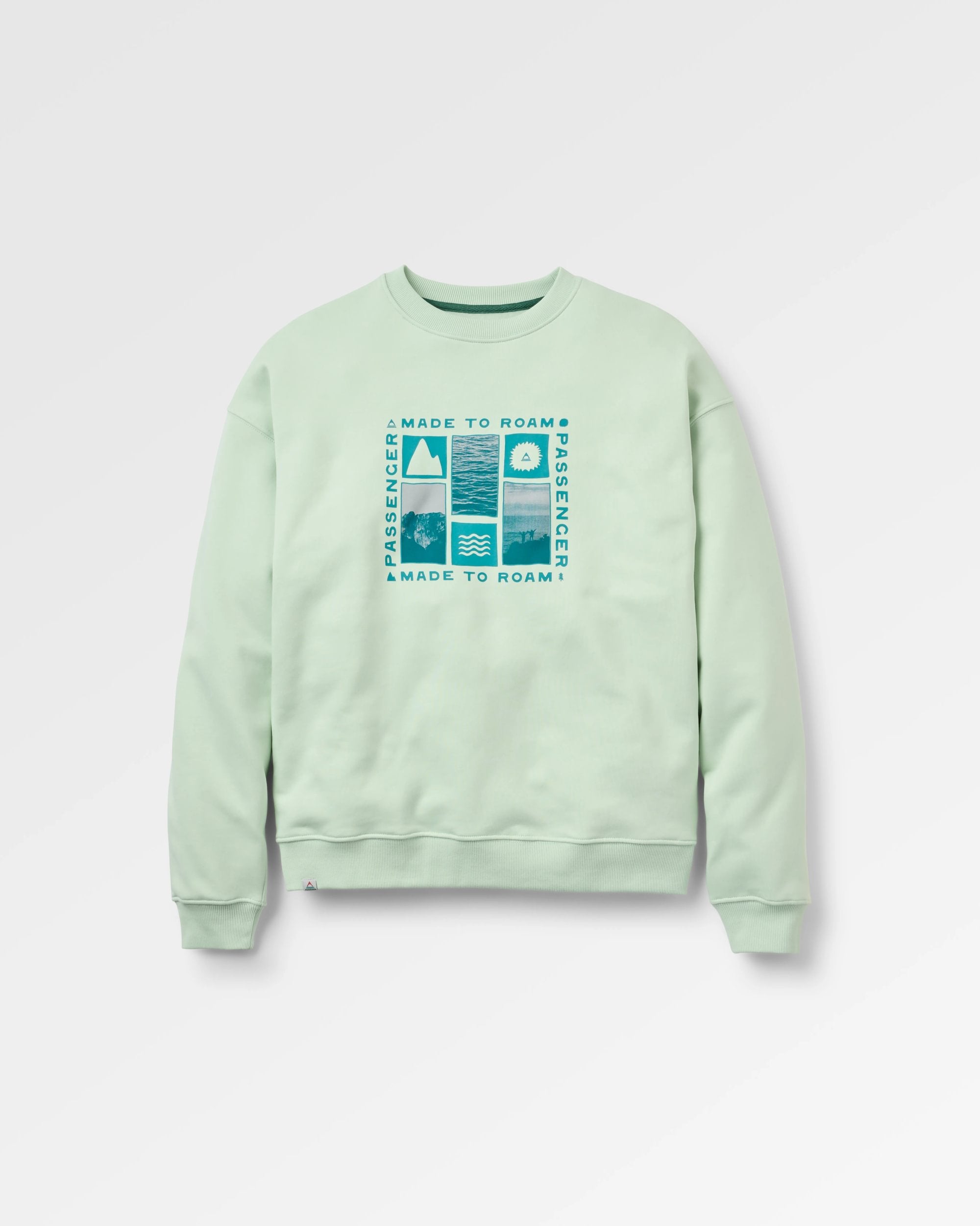 Snapshot Organic Cotton Relaxed Fit Sweatshirt - Spearmint - Flatlay