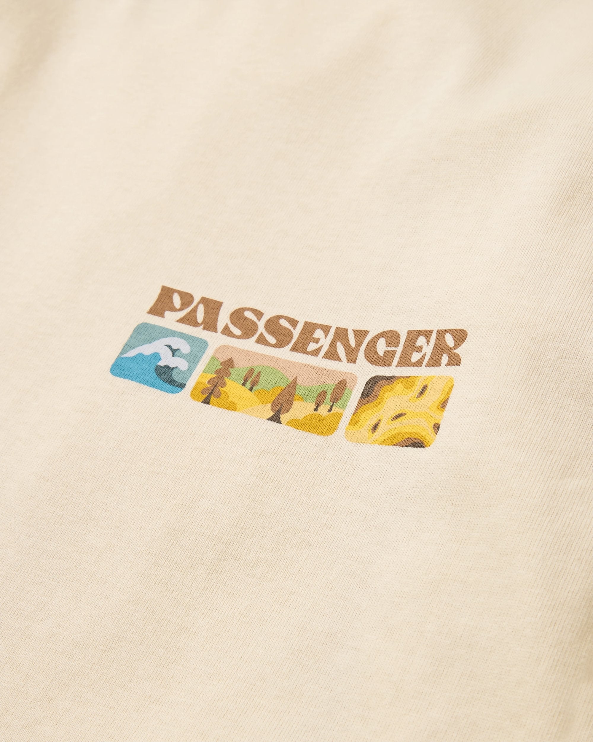 Patches Recycled Cotton LS T-Shirt - Birch - Flatlay