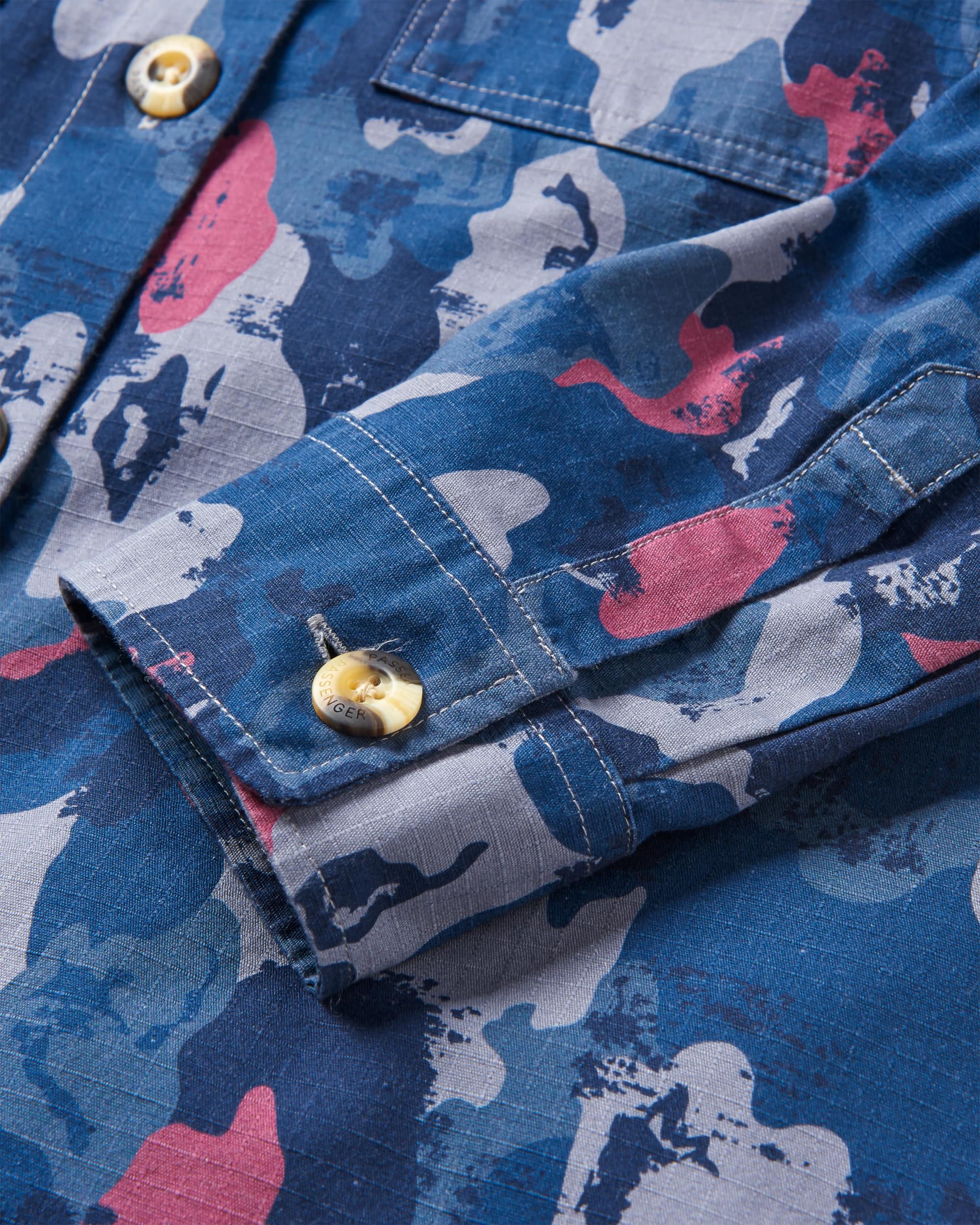 Coral Organic Cotton LS Shirt - Sycamore Camo - Flatlay