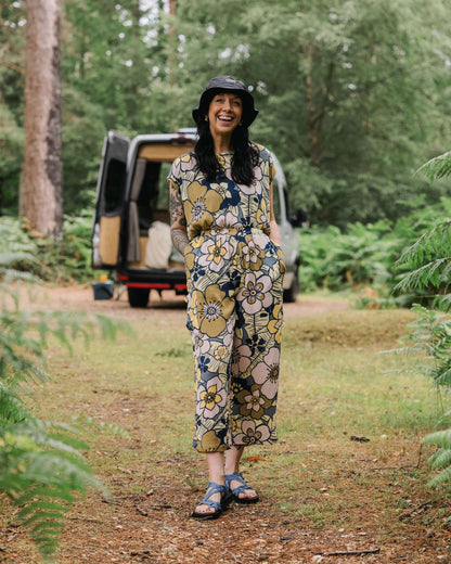 Thimbleberry Jumpsuit - Vintage Floral Sunlight - Lifestyle