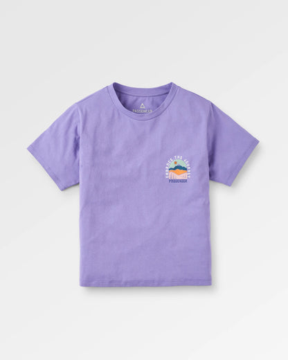 Outlook Recycled Cotton Oversized T-Shirt - Retro Purple - Flatlay