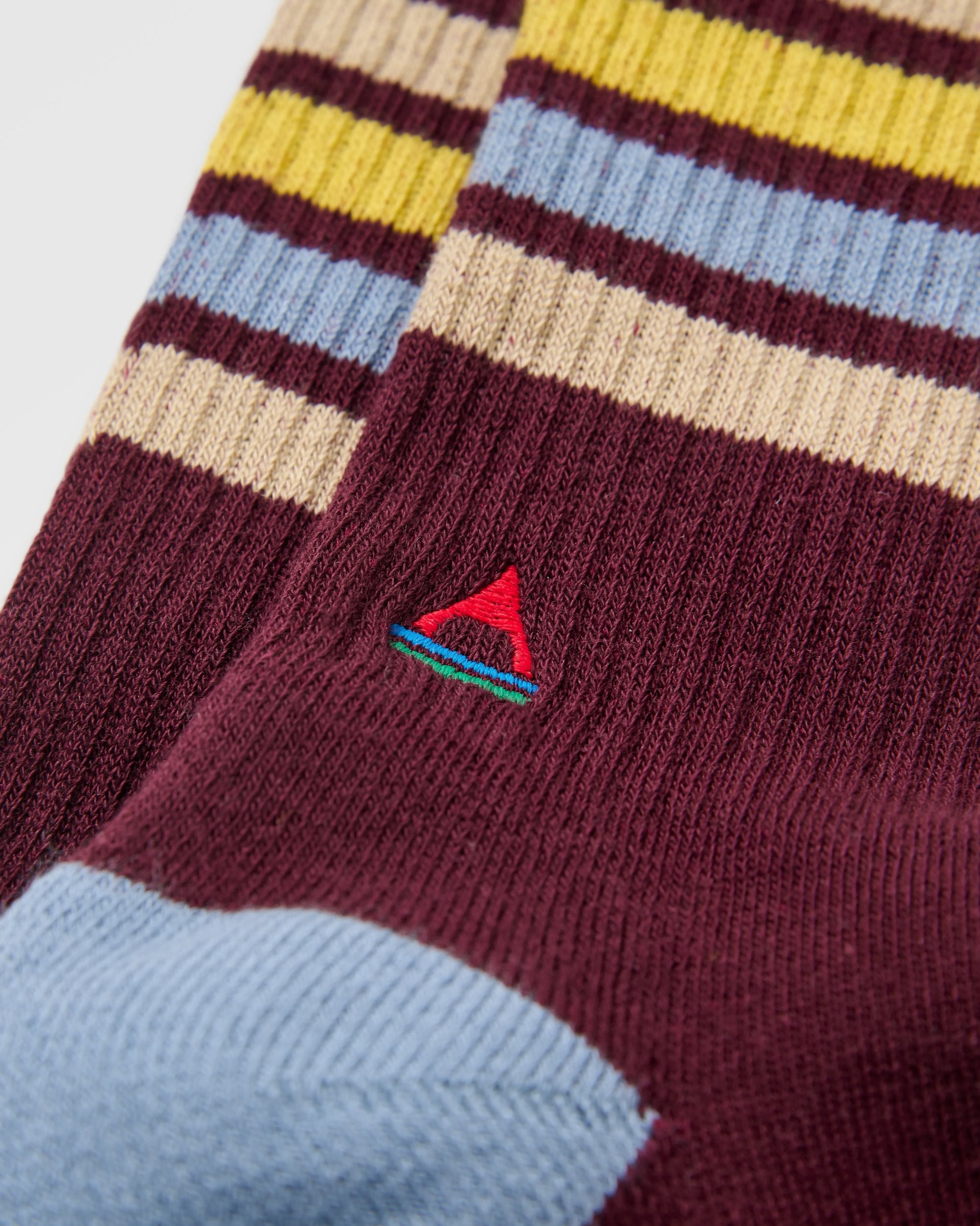 Organic Midweight Crew Socks - Fig - Flatlay