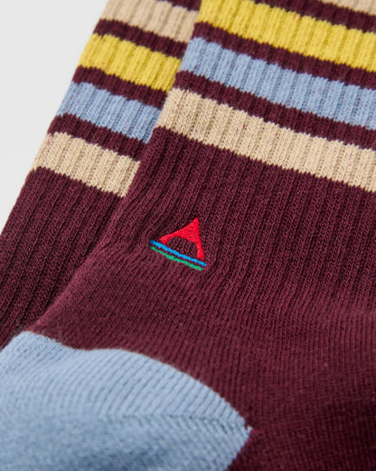 Organic Midweight Crew Socks - Fig - Flatlay