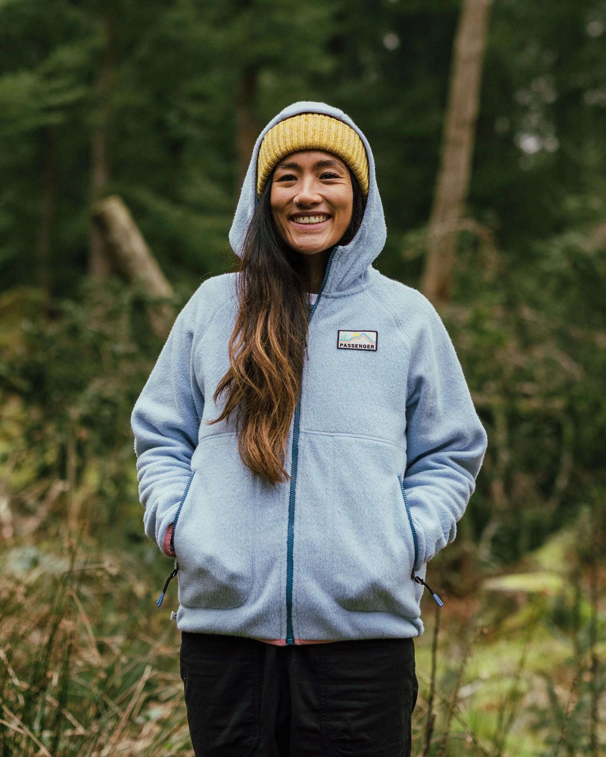 North Coast Vista Full Zip Recycled Sherpa Fleece - Blue Fog - Lifestyle