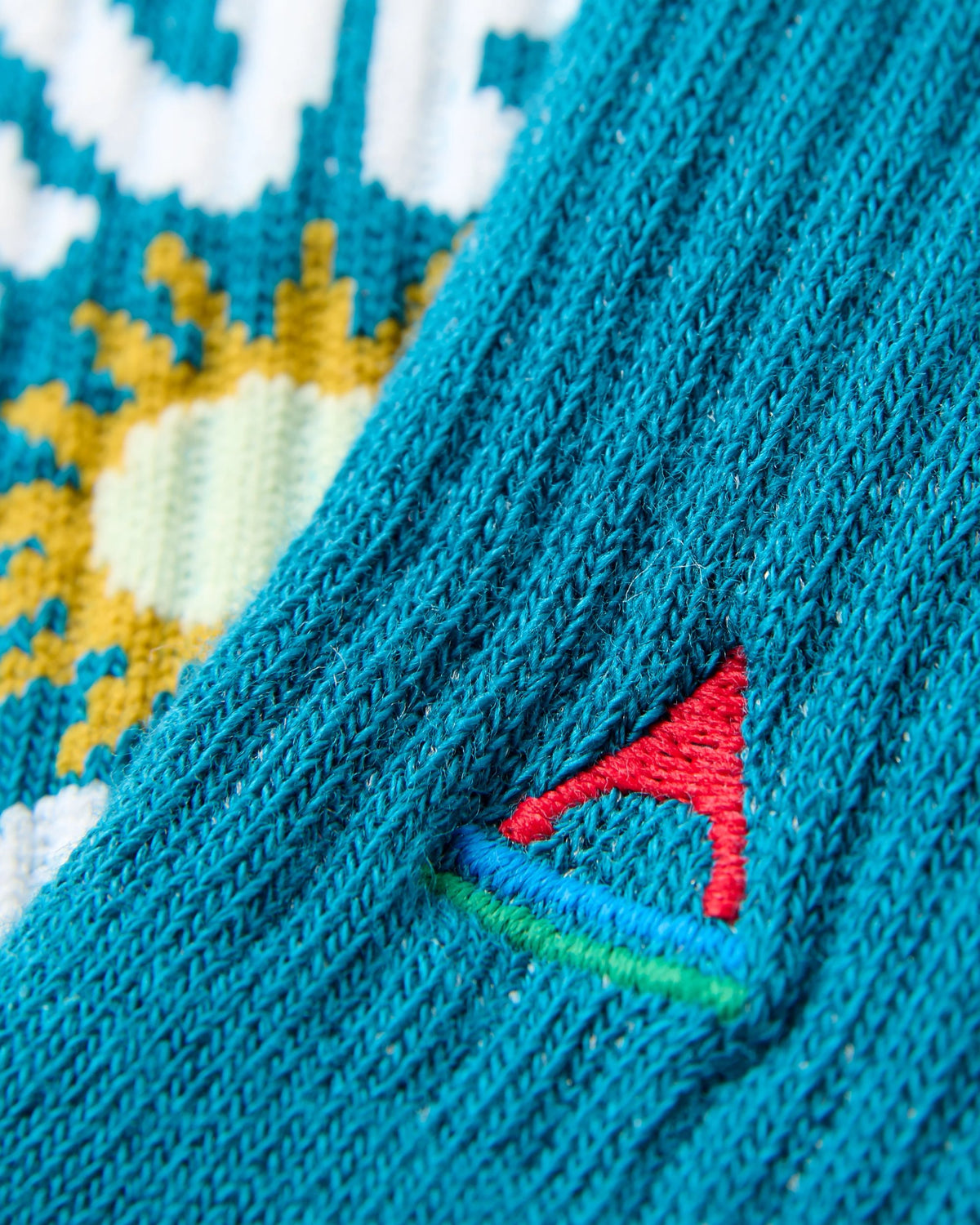 Made to Roam Graphic Crew Socks - Mediterranean - Flatlay