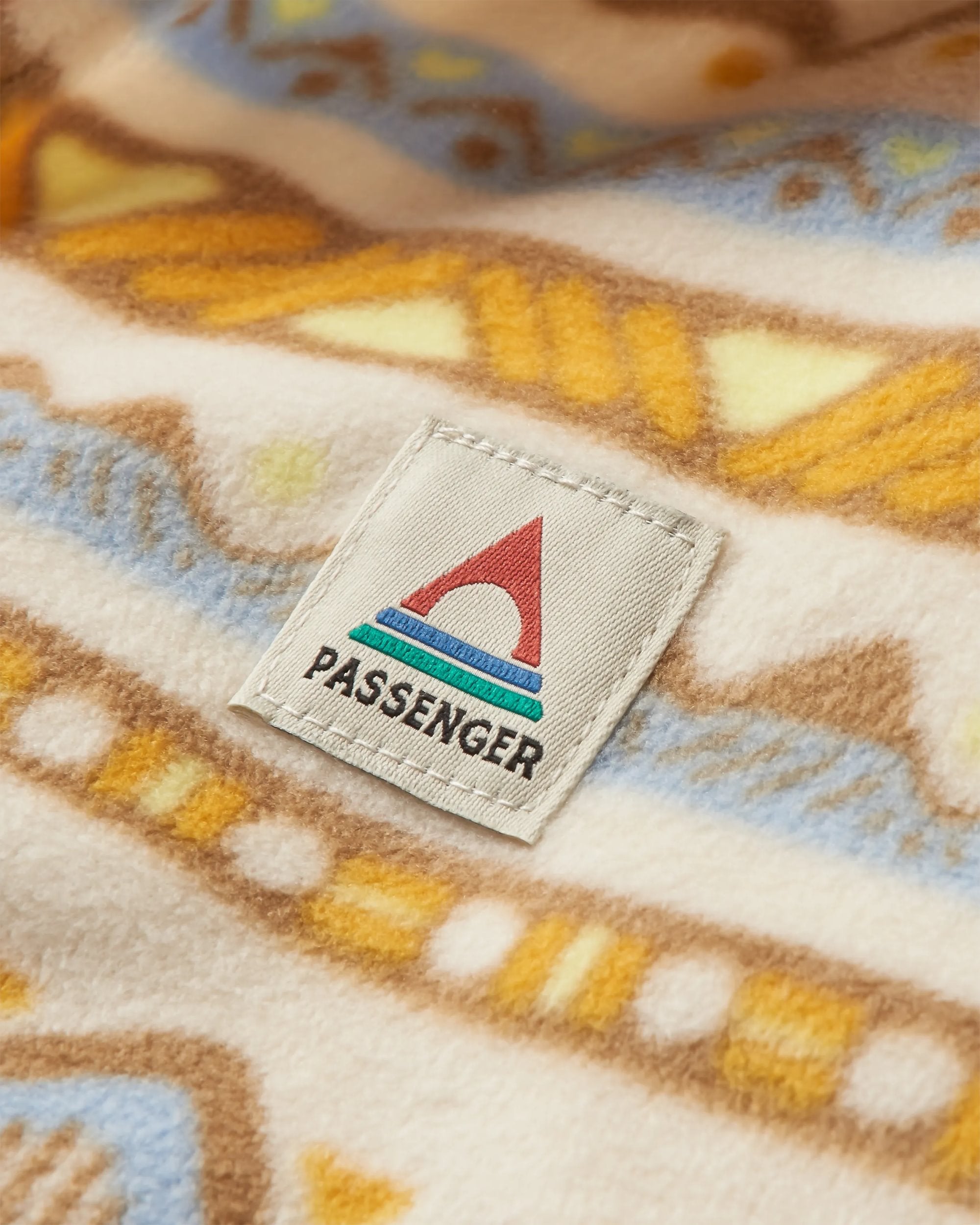 Ayla Recycled Fleece - Mountain Geo Birch - Flatlay