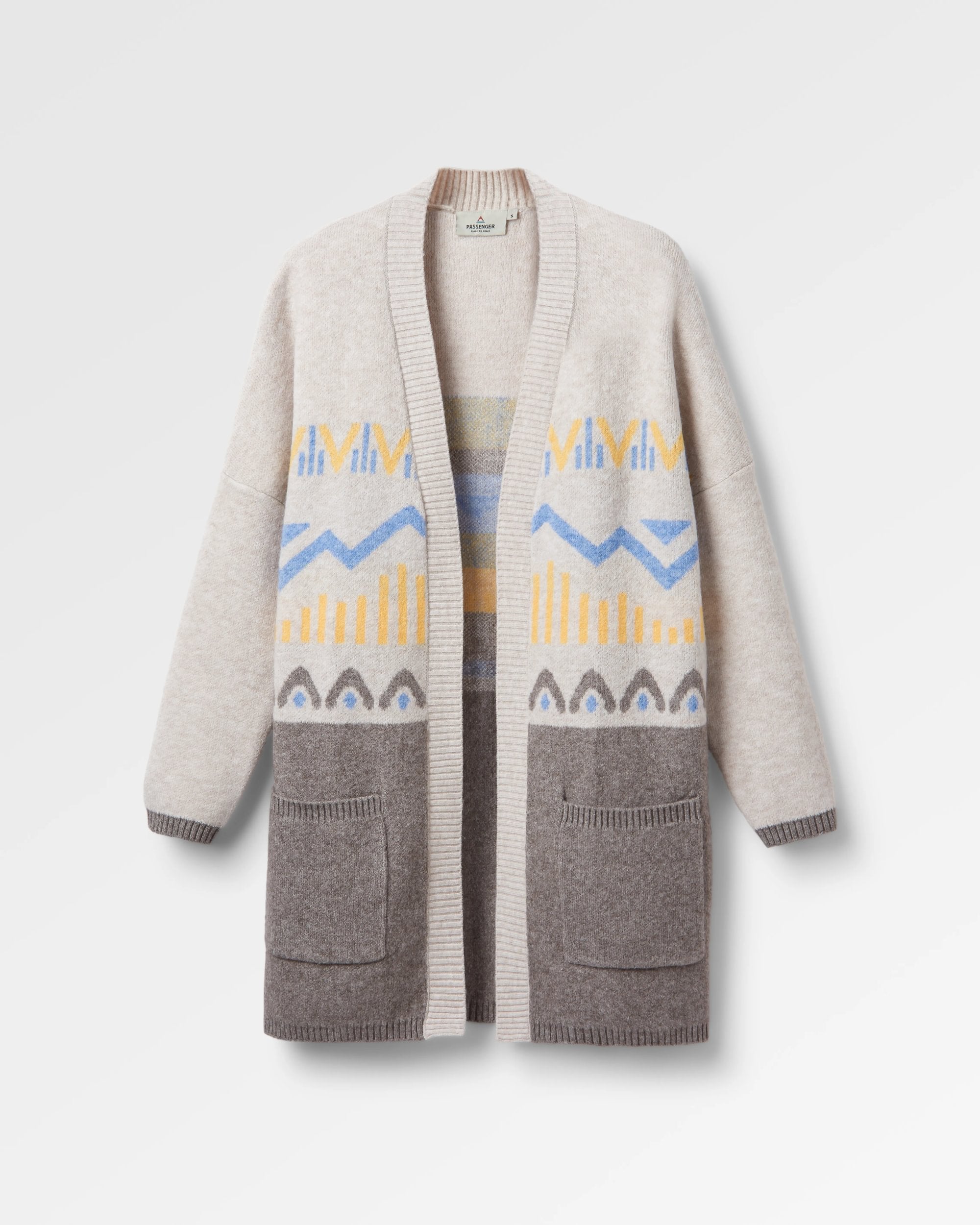 Nettle Recycled Knitted Cardigan - Birch - Flatlay