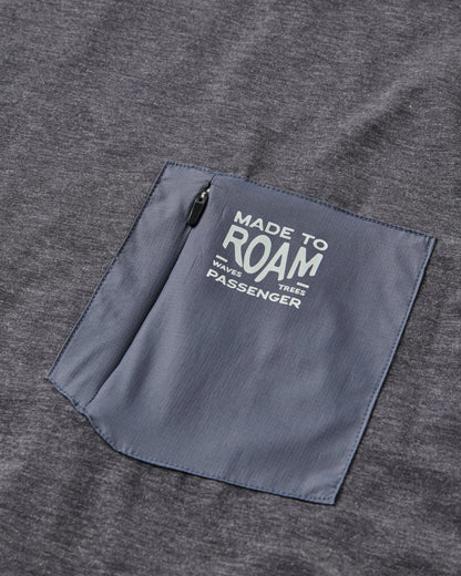 Men's Solscape Active T-Shirt - Faded Black Marl - Flatlay