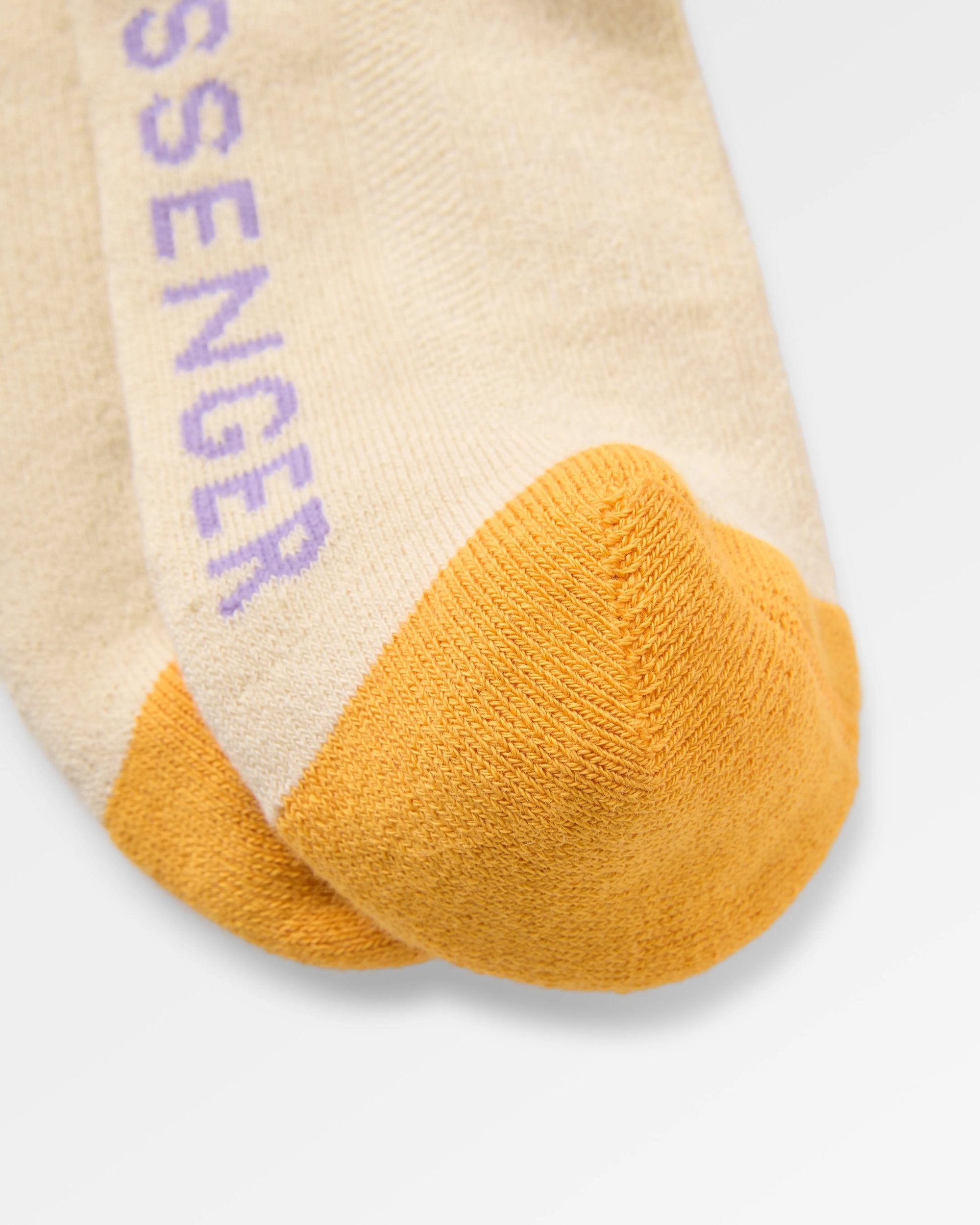 Organic Trainer Socks - Birch - Flatlay