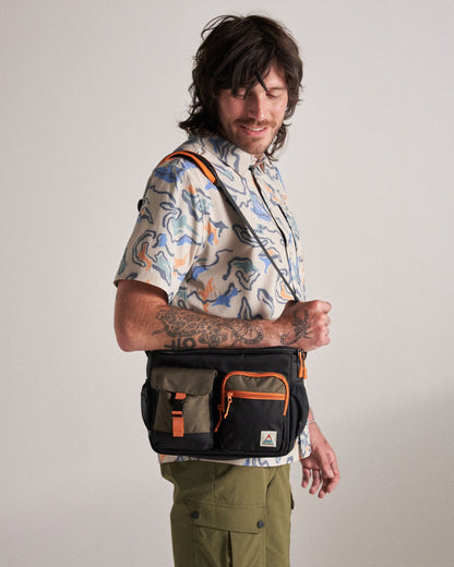 Boondocker Recycled Camera Bag - True Black/ Khaki - Studio Model