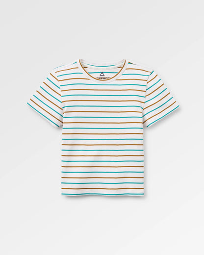 Out There Ribbed T-Shirt - Spruce Yellow/Aqua Stripe - Flatlay