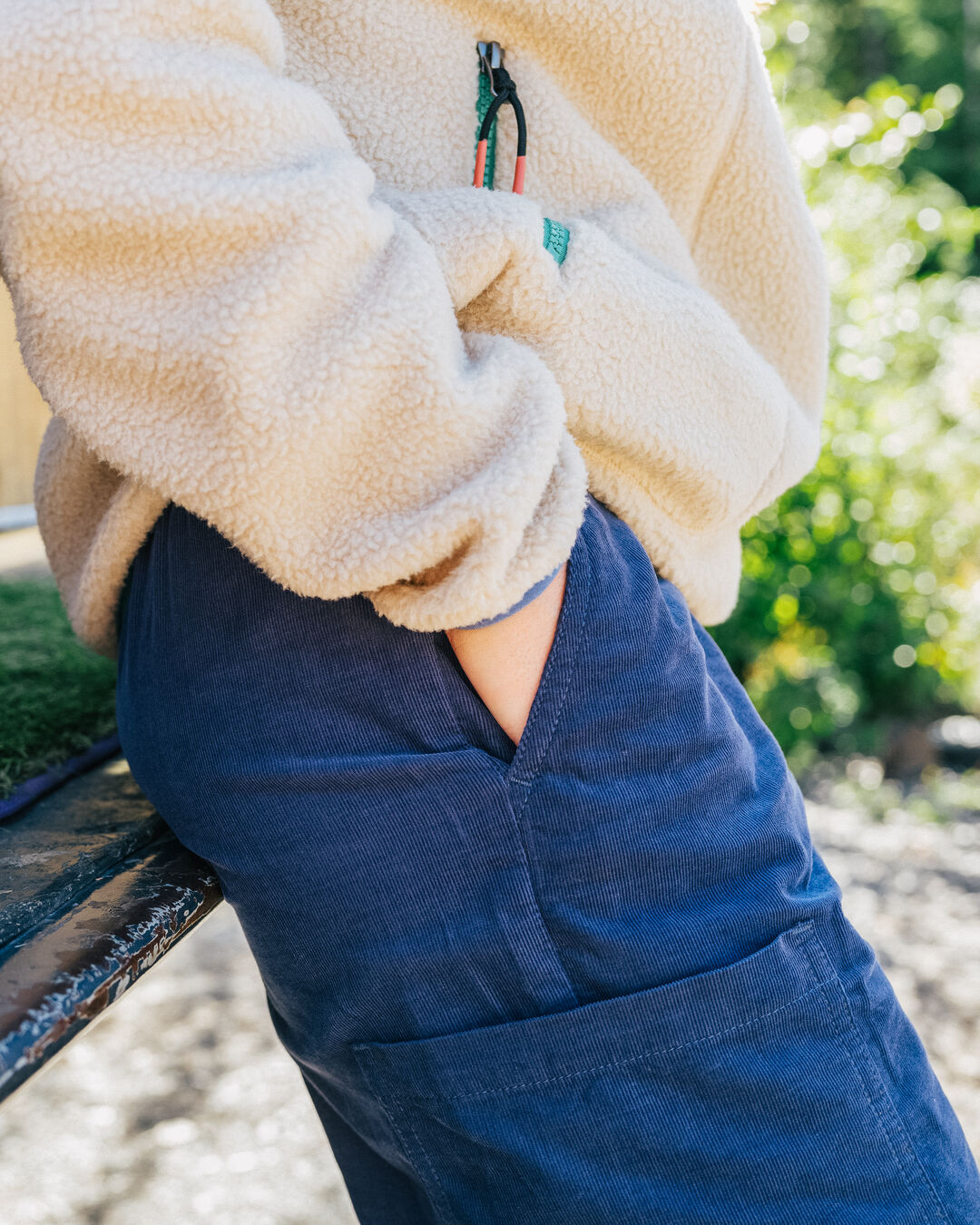 Someday Organic Corduroy Trouser - Dark Denim - Lifestyle