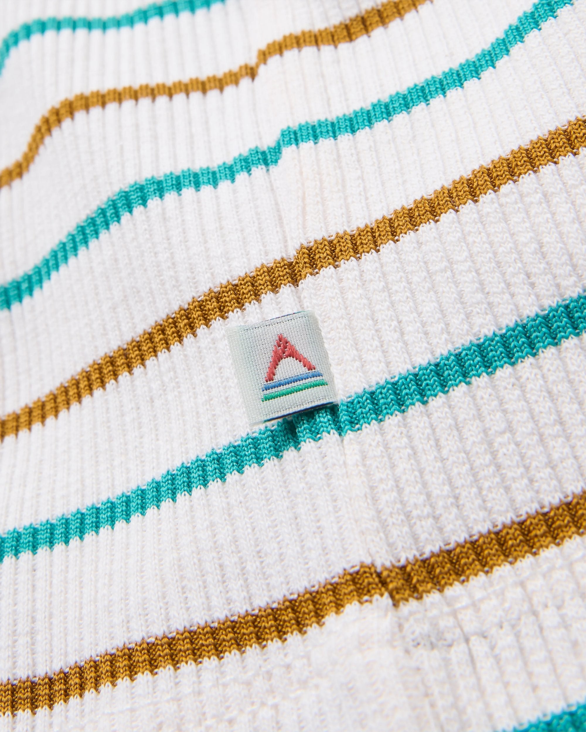 Out There Ribbed T-Shirt - Spruce Yellow/Aqua Stripe - Flatlay