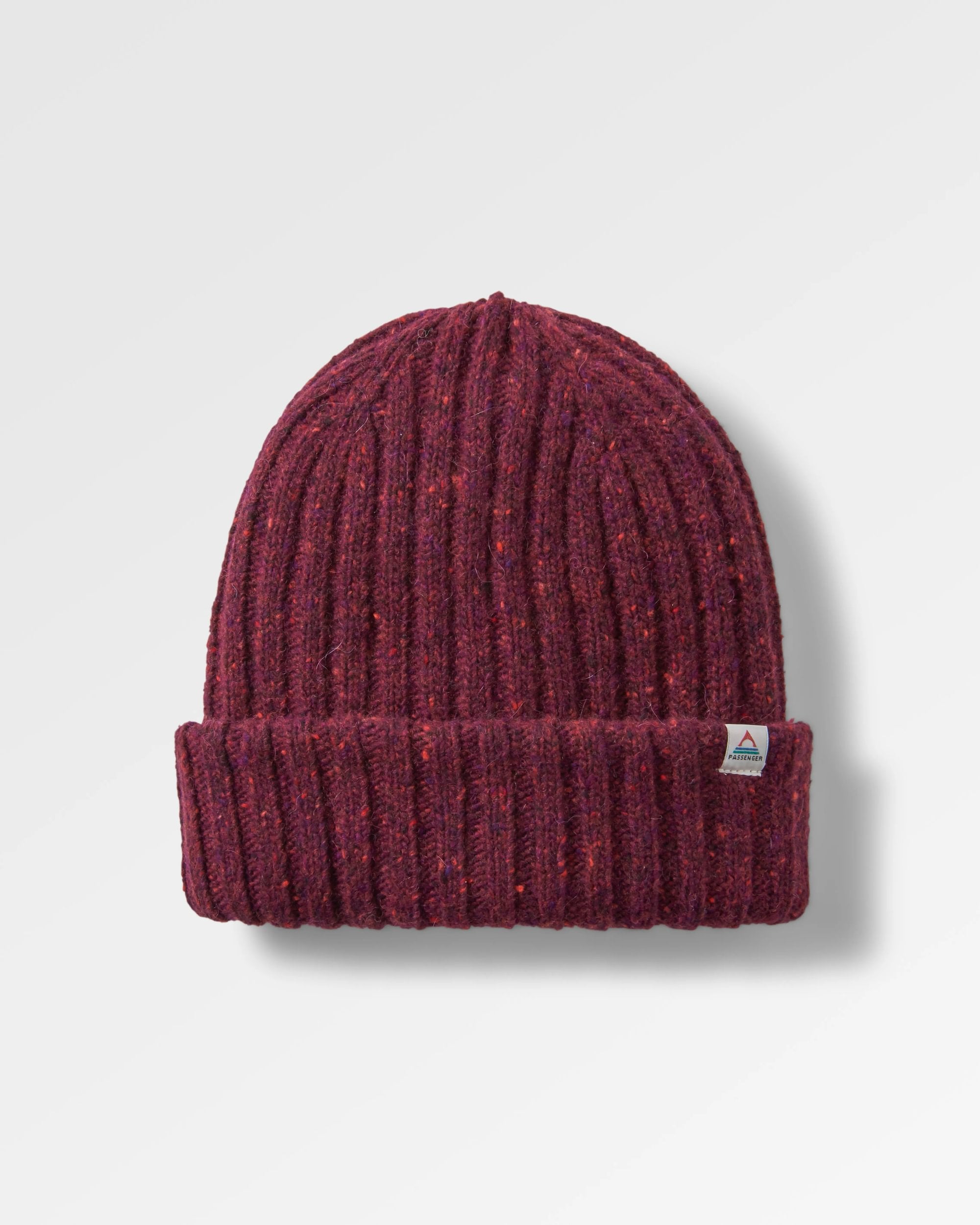 Fisherman Merino Wool Beanie - Wine - Flatlay