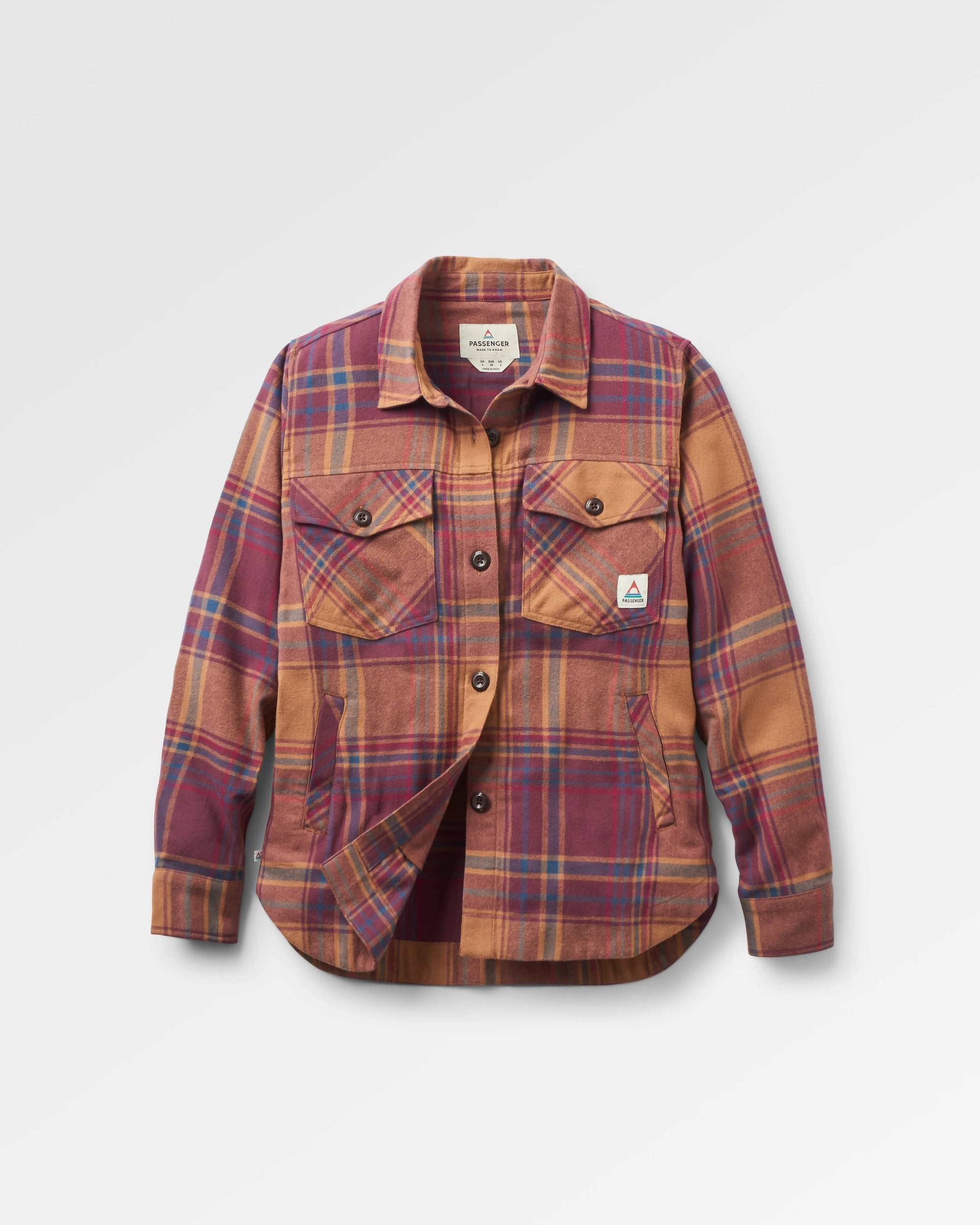 Stella Organic Cotton LS Shirt - Toffee Check - Flatlay