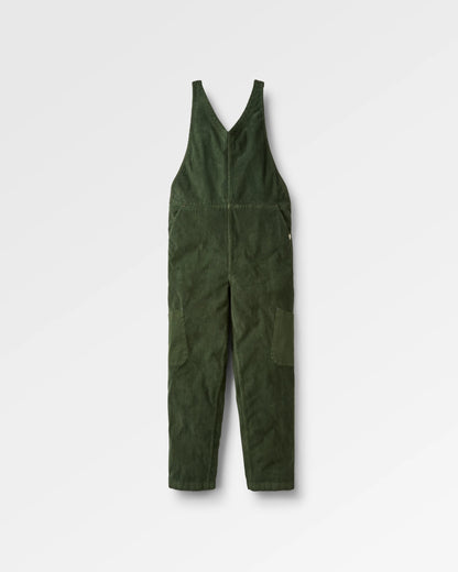 Refuel Organic Cotton Cord Dungarees - Fir Tree - Flatlay