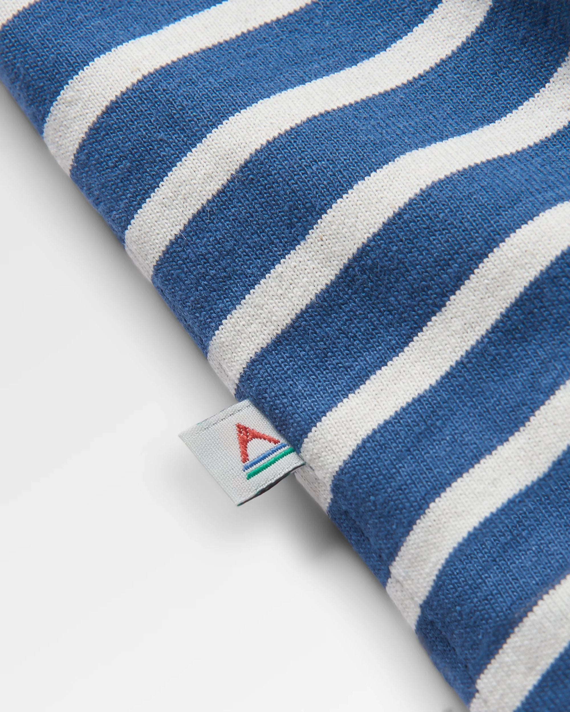 Zen Recycled Cotton Relaxed Fit T-Shirt - Dark Denim/ Birch Stripe - Flatlay