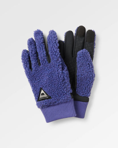 Snowfall Sherpa Gloves - Purple Indigo - Flatlay