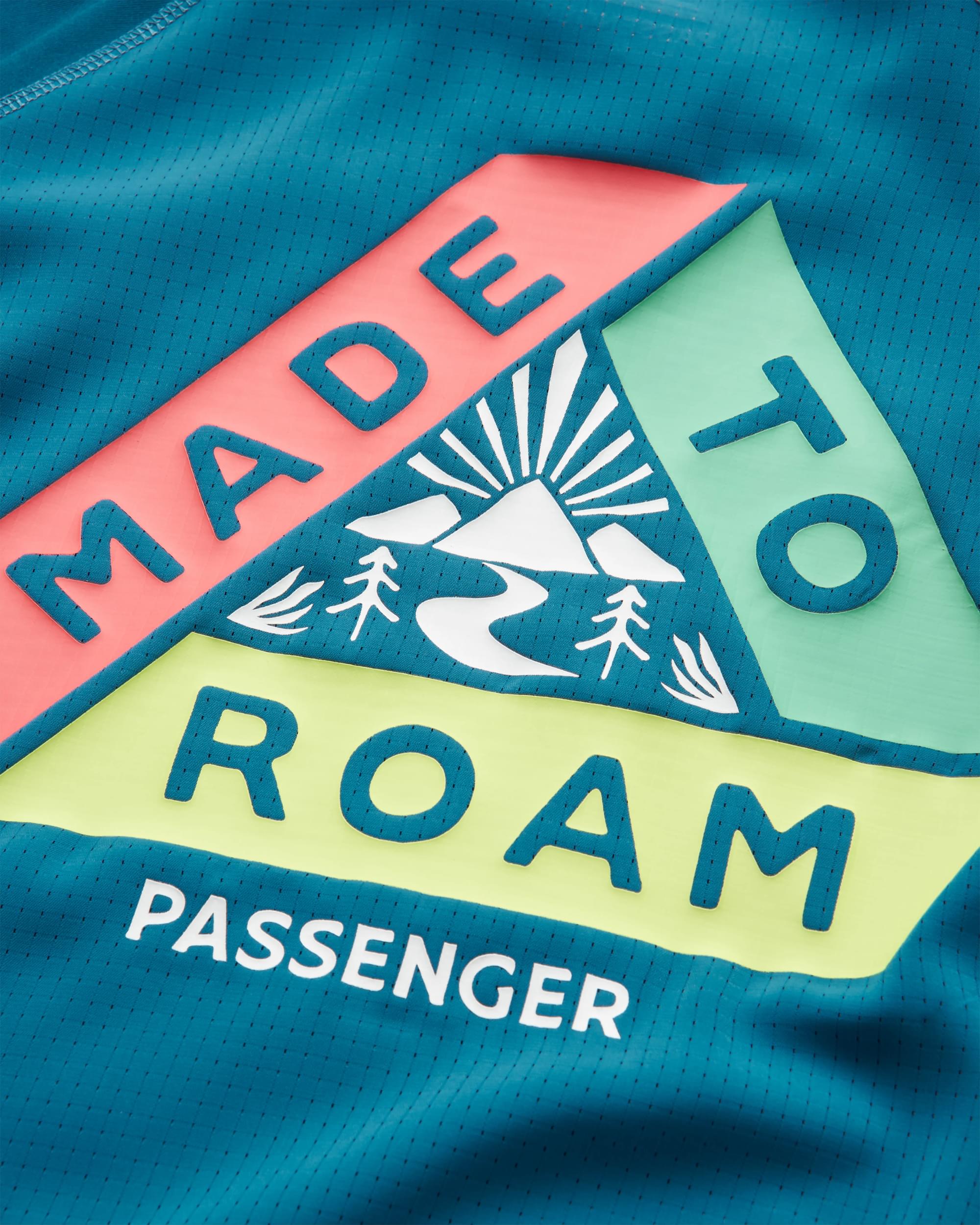 Dawn To Dusk Recycled Active T-shirt - Blue Steel - Flatlay