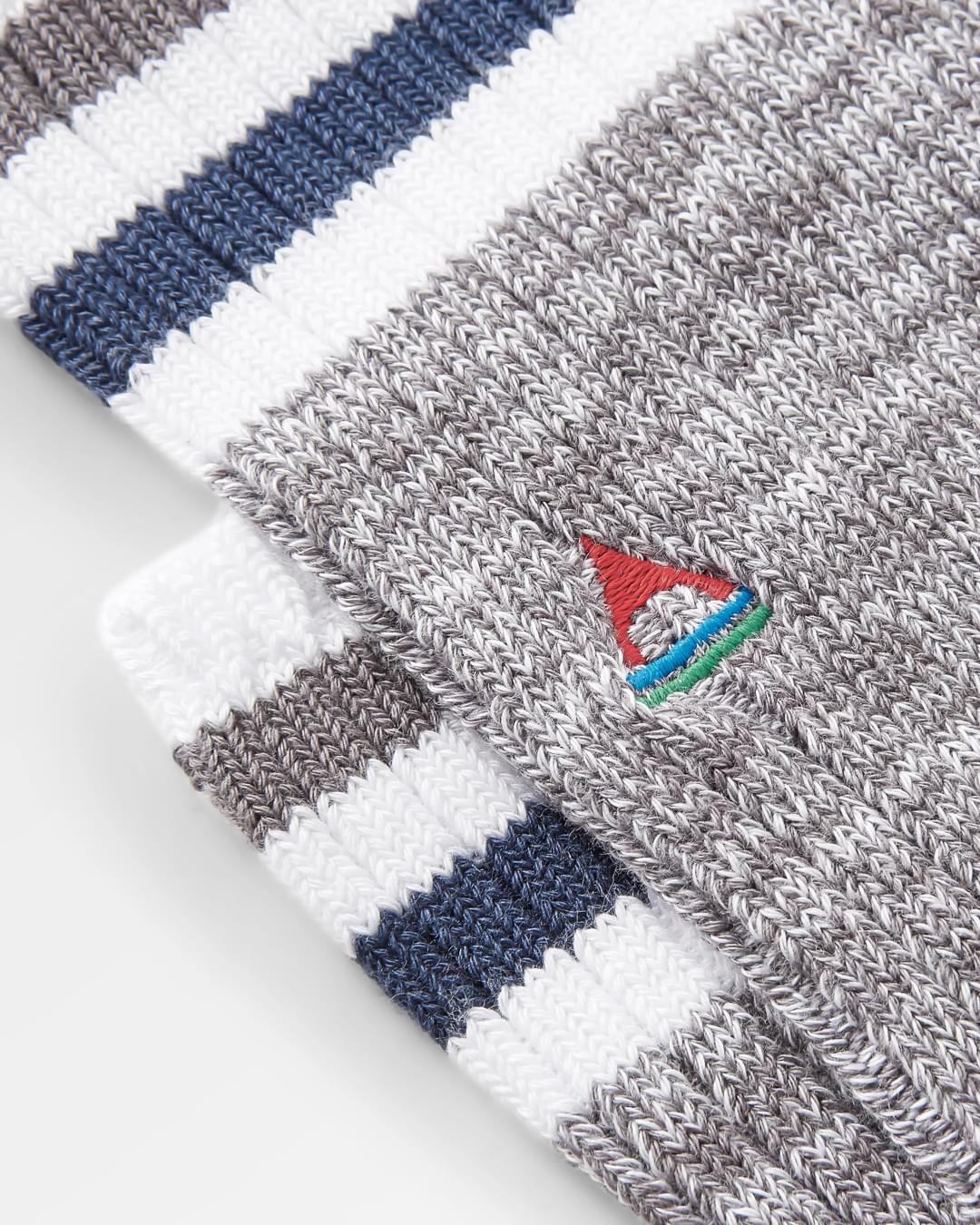 Organic Mid-weight Rib Socks - Grey Marl - Flatlay